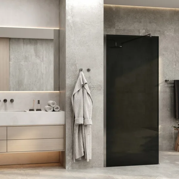Душевая перегородка Wasserkraft Rur 30W 120 см, профиль хром, стекло тонированное Sancos — Оригинал