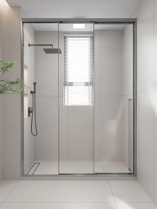 Душевая дверь в нишу Veconi Premium Prato 300 CH-L 100, профиль матовый хром, стекло прозрачное Sancos — официальный сайт