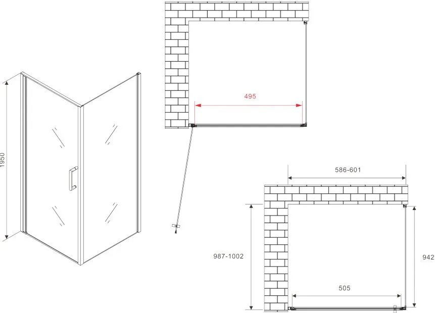 Душевой уголок Abber Sonnenstrand AG04060-S100 100x60, профиль хром, стекло прозрачное Sancos — официальный сайт