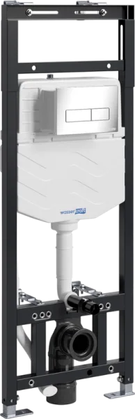 Система инсталляции для унитазов Wasserkraft Alme 15TLT.010.ME.BN03, с кнопкой смыва никель Sancos — Оригинал