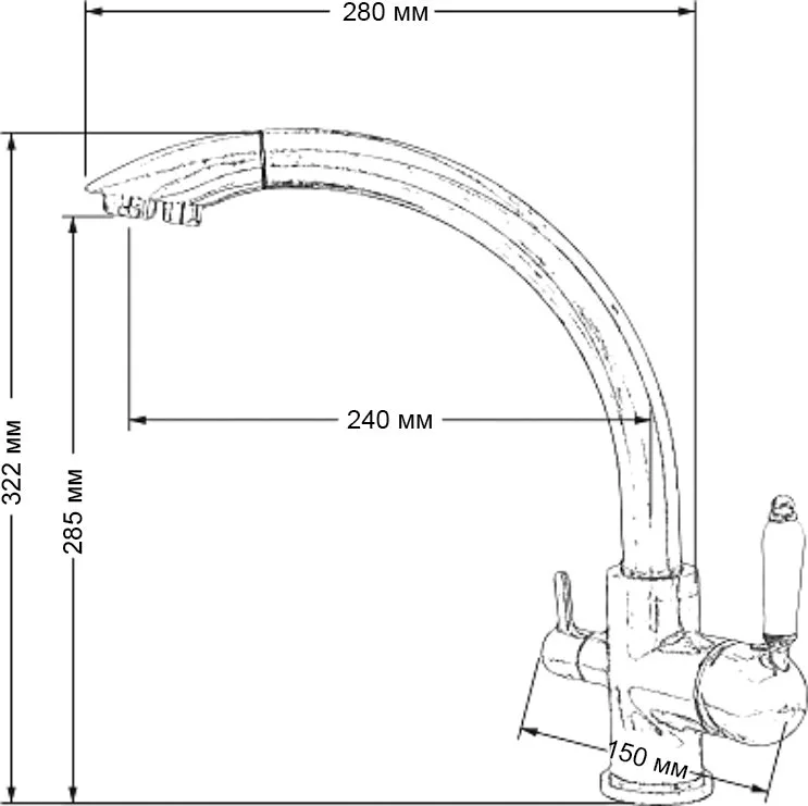 Смеситель для кухни Seaman Barcelone SSL-5382-GL gun light Sancos — официальный сайт