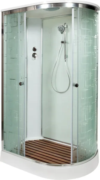 Душевая кабина DTO EM1511L 110х80, профиль хром, стекло матовое с узором Sancos — Оригинал