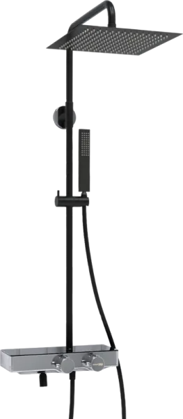 Душевая стойка Wasserkraft Abens 2000 A114.162.218.CB Thermo, с термостатом, черная Sancos — Оригинал