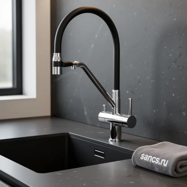 Смеситель для кухни Sancos Dora SC4003CH с гибким изливом, хром Sancos — Оригинал