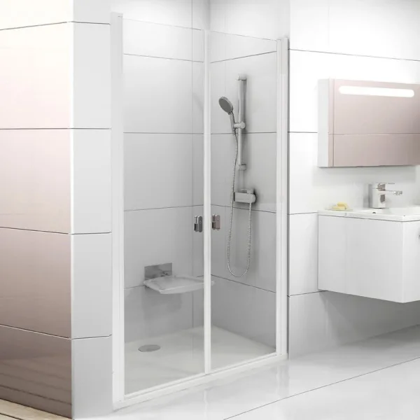 Душевая дверь в нишу Ravak Chrome CSDL2-100 Transparent, профиль белый Sancos — Оригинал