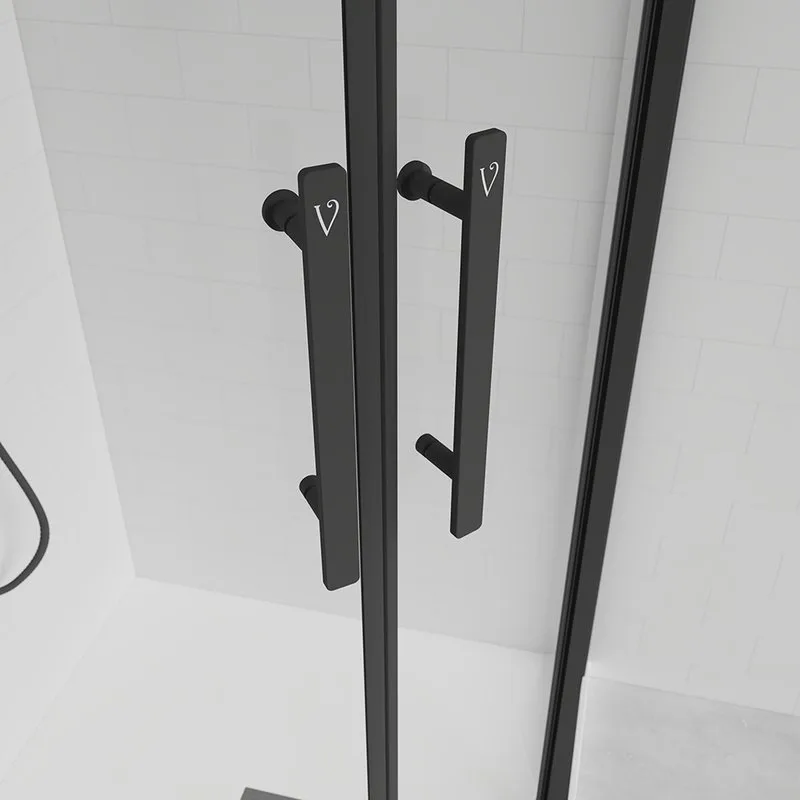 Душевой уголок Veconi Evo 200 B 80х80 см, профиль матовый черный, стекло прозрачное Sancos — официальный сайт