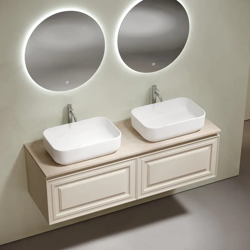 Тумба с раковиной Sancos Very 140 beige soft, столешница бежевая TT140A2X, раковина CN5043 Sancos — официальный сайт