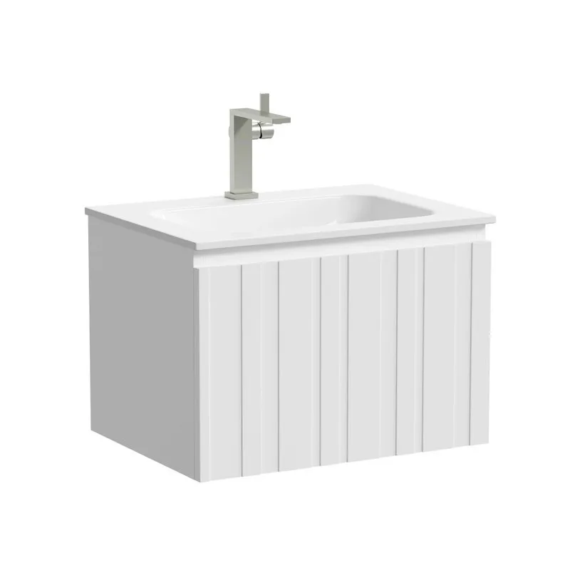 Тумба подвесная SANCOS Ламель 60 c одним ящиком, белый матовый LM60W Sancos — официальный сайт
