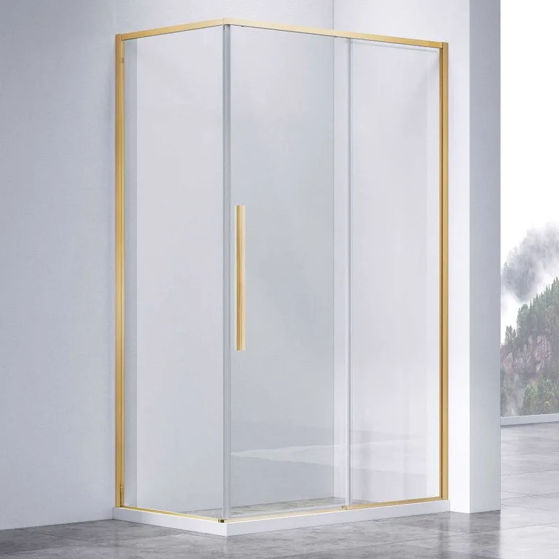 Душевой уголок Vincea Slim-N VSR-4SN8012CLG 120х80, профиль брашированное золото, стекло прозрачное Sancos — официальный сайт