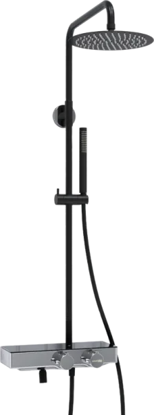 Душевая стойка Wasserkraft Abens 2000 A114.258.217.CB Thermo, с термостатом, черная Sancos — Оригинал