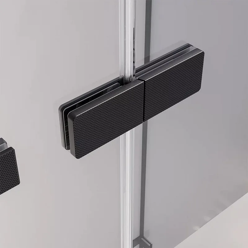 Душевая дверь в нишу Veconi Premium Alassio BB 140x200, профиль матовый черный, стекло тонированное Sancos — официальный сайт