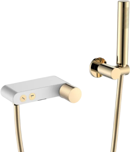 Смеситель для ванны с душем Boheme Stick 123-WG.2, white touch gold Sancos — Оригинал