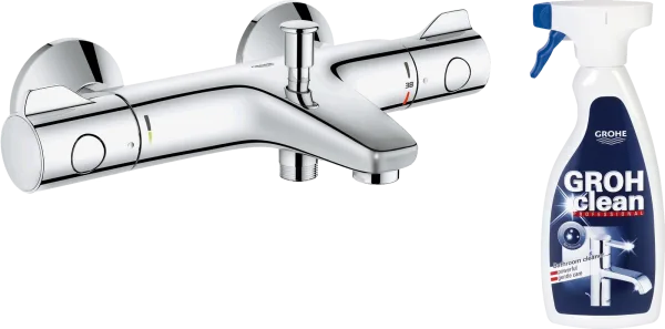 Термостатический смеситель Grohe Grohtherm 800 34567000, + средство для металлических поверхностей G Sancos — Оригинал