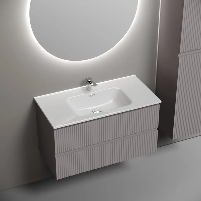 Тумба под раковину Sancos Snob R 90 подвесная Doha soft (пыльная роза), SNR90SM Sancos — официальный сайт