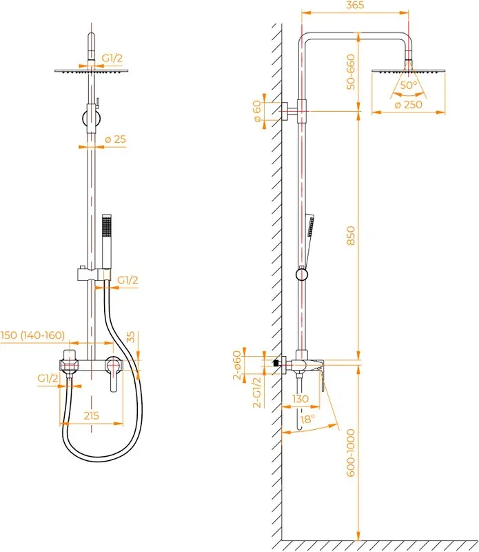 Душевая стойка RGW Shower Panels SP-31G, матовое золото Sancos — официальный сайт