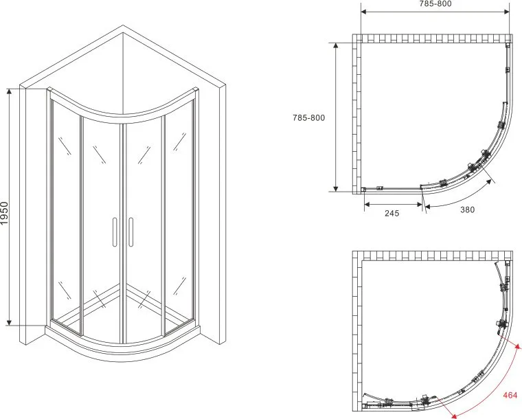 Душевой уголок Abber Schwarzer Diamant AG01080B 80x80, профиль черный, стекло прозрачное Sancos — официальный сайт