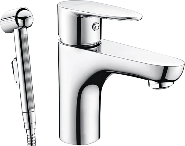 Смеситель для раковины Wasserkraft Leine 3508 с гигиеническим душем Sancos — Оригинал