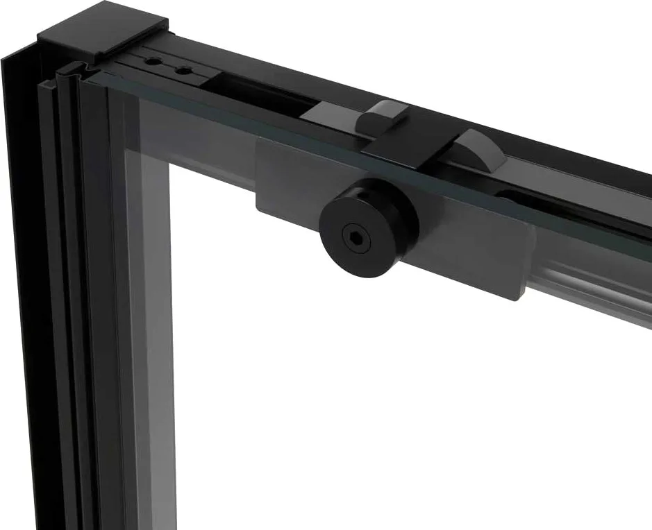 Душевая дверь в нишу Vincea Slim Soft 130 см, профиль черный, стекло прозрачное Sancos — официальный сайт