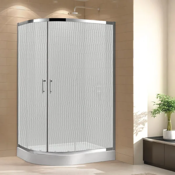 Душевой уголок Cezares Eco O-RH-2 100x80, профиль хром, стекло текстурное Sancos — Оригинал