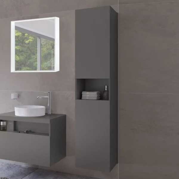 Шкаф-пенал для ванной Keuco Stageline 32831 R, инокс матовый Sancos — Оригинал