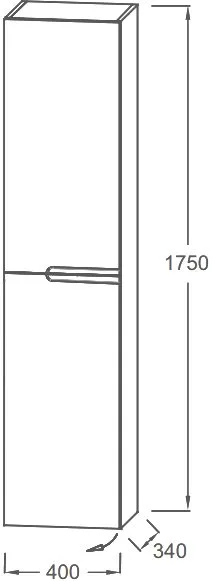 Шкаф-пенал для ванной Jacob Delafon Nona EB1893LRU-442 L, глянцевый серый антрацит Sancos — официальный сайт