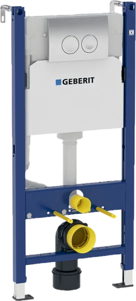 Система инсталляции для унитазов Geberit Duofix Delta 458.124.21.1, 3 в 1 с кнопкой смыва, хром Sancos — Оригинал