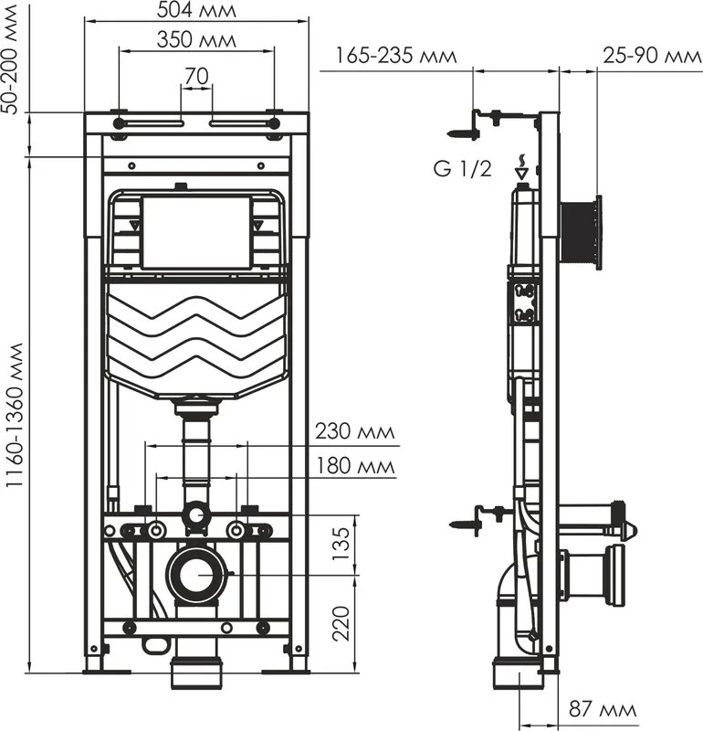 Система инсталляции для унитазов Wasserkraft Alme 15TLT.010.ME.MG01, с кнопкой смыва матовое золото Sancos — официальный сайт