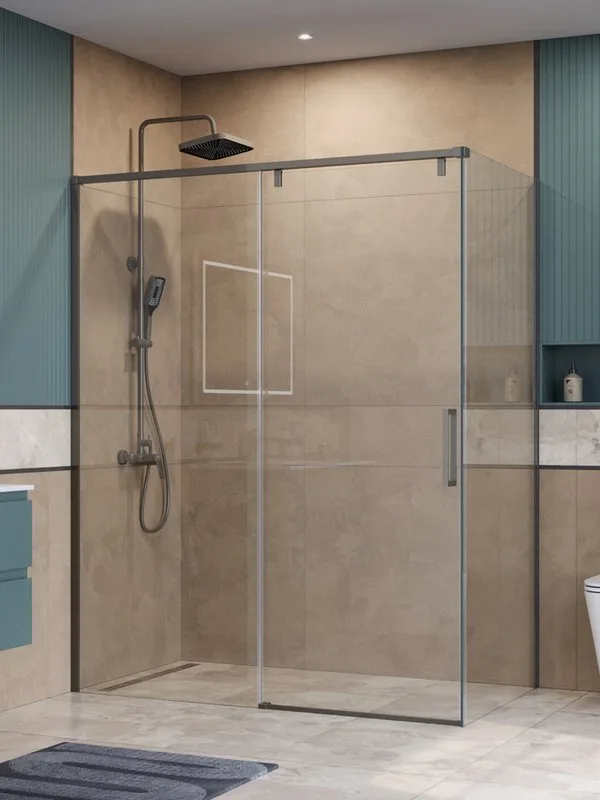 Душевой уголок BelBagno Soft Close-1 AH-1-150/90-C-GM профиль оружейная сталь Sancos — официальный сайт