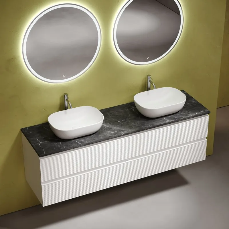 Тумба с раковиной Sancos Folk 160 bianco, столешница черный мрамор TT160A1X, раковина CN6009 Sancos — официальный сайт