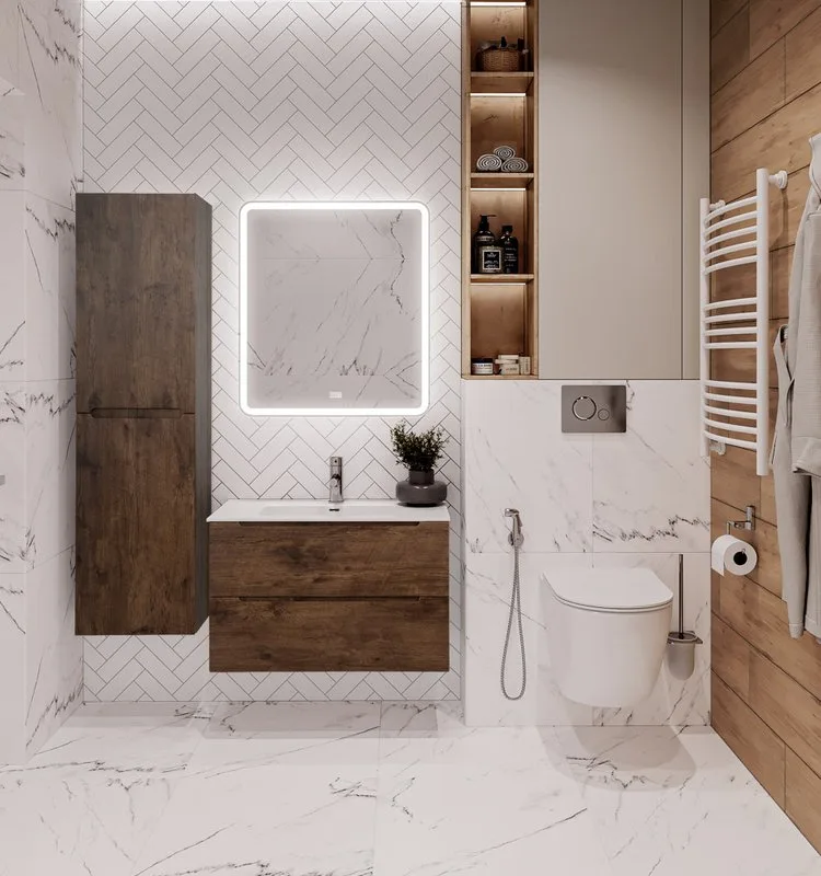 Шкаф-пенал для ванной BelBagno Etna 40 L rovere moro Sancos — официальный сайт