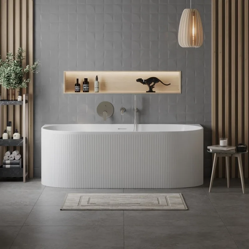 Акриловая ванна BelBagno BB412 170x80 см, пристенная, белая, овальная, со сливом-переливом, с донным Sancos — официальный сайт