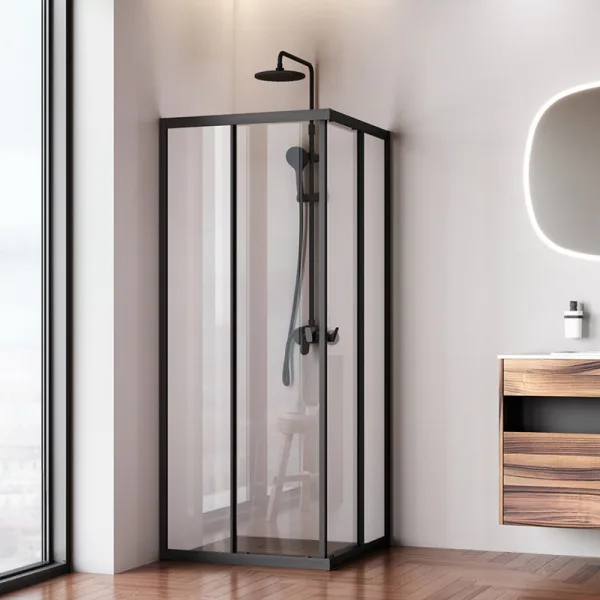 Душевой уголок AM.PM Sunny W87G-403-8080-BT 80x80 см, черный матовый Sancos — Оригинал
