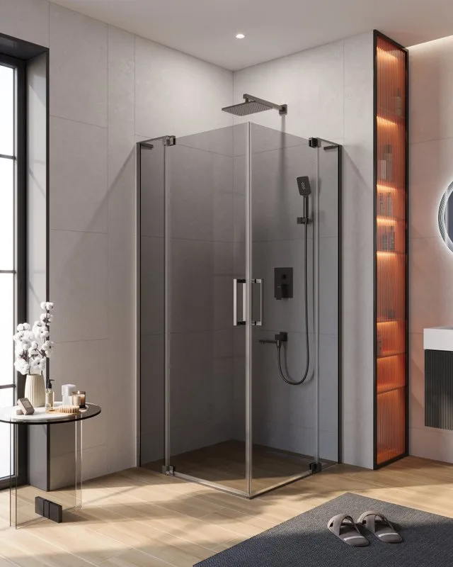 Душевой уголок Cezares Slider A 2 90/100 GRIGIO GM профиль оружейная сталь, стекло серое Sancos — официальный сайт