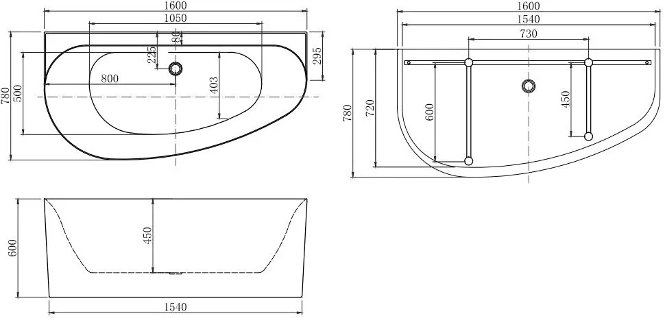 Акриловая ванна Allen Brau Priority 5 R 160x80 см, правая, пристенная, белая, асимметричная, на ножк Sancos — официальный сайт