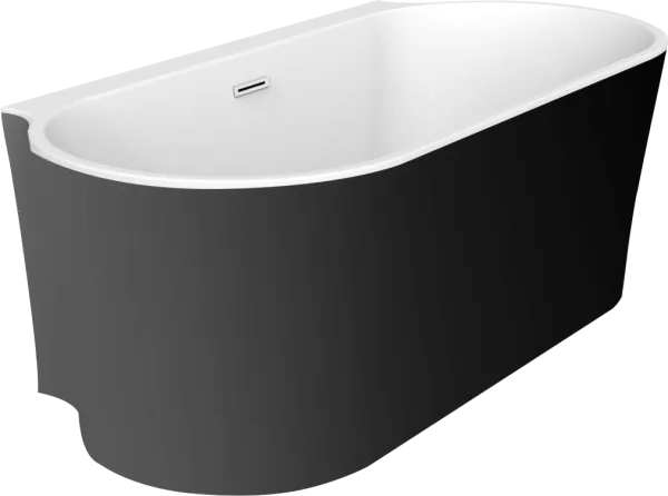 Акриловая ванна BelBagno BB409-1700-800-W/NM 170x80 см, отдельностоящая, черно-белая, овальная Sancos — Оригинал