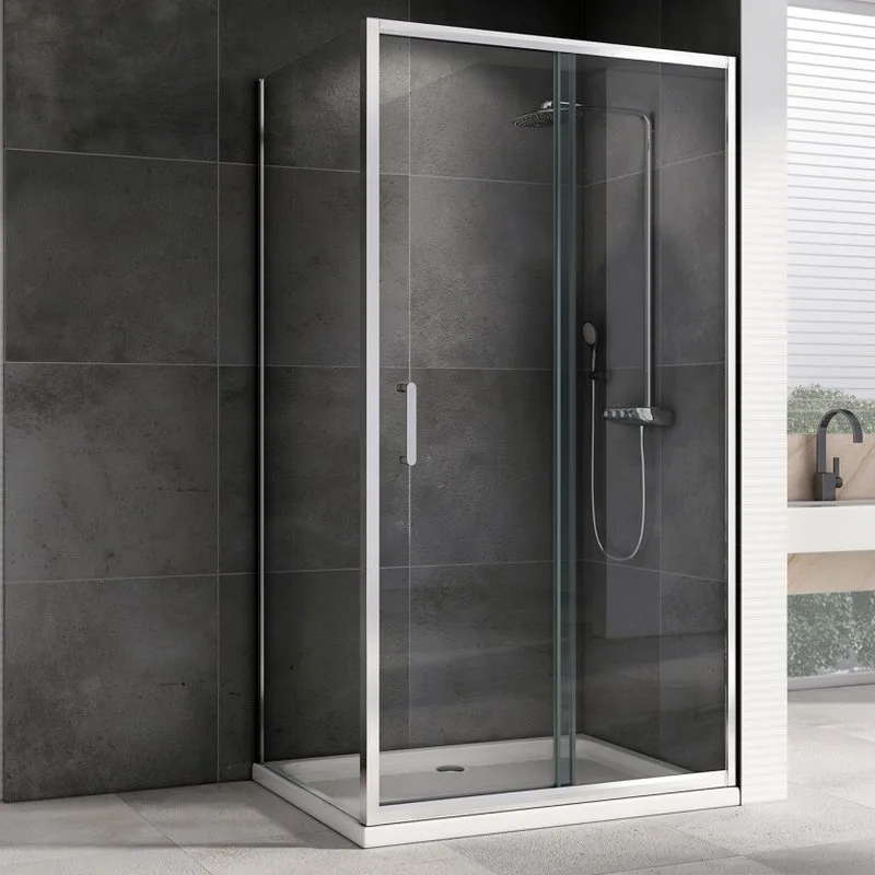 Душевой уголок Abber Schwarzer Diamant AG301105-S705 110х70, профиль хром, стекло прозрачное Sancos — официальный сайт