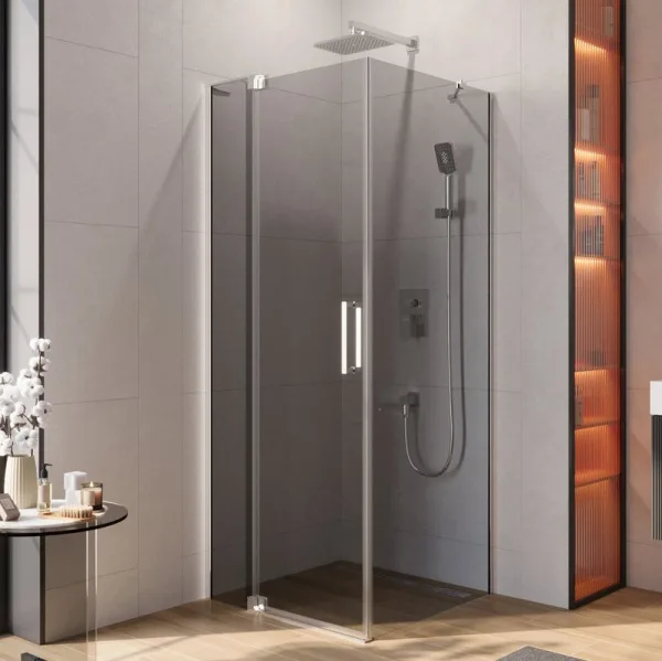Душевой уголок Cezares Slider AH 1 80-80/90 Grigio Cr профиль хром, стекло серое Sancos — Оригинал