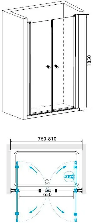 Душевой уголок RGW Passage PA-04+70 см (76-81)x70x185 профиль хром, стекло прозрачное Sancos — официальный сайт