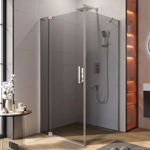 Душевой уголок Cezares Slider AH 1 100-90/100 Grigio Cr профиль хром, стекло серое Sancos — Оригинал