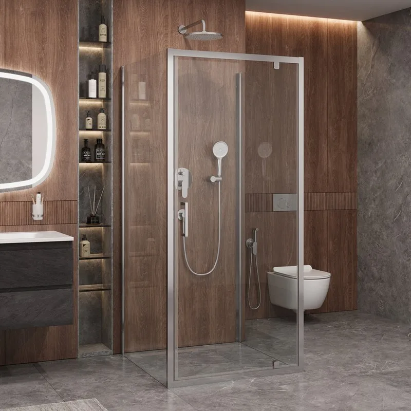 Душевой уголок Cezares Molveno BA2 80+90 C Cr IV 80х90 см, профиль хром, стекло прозрачное Sancos — официальный сайт