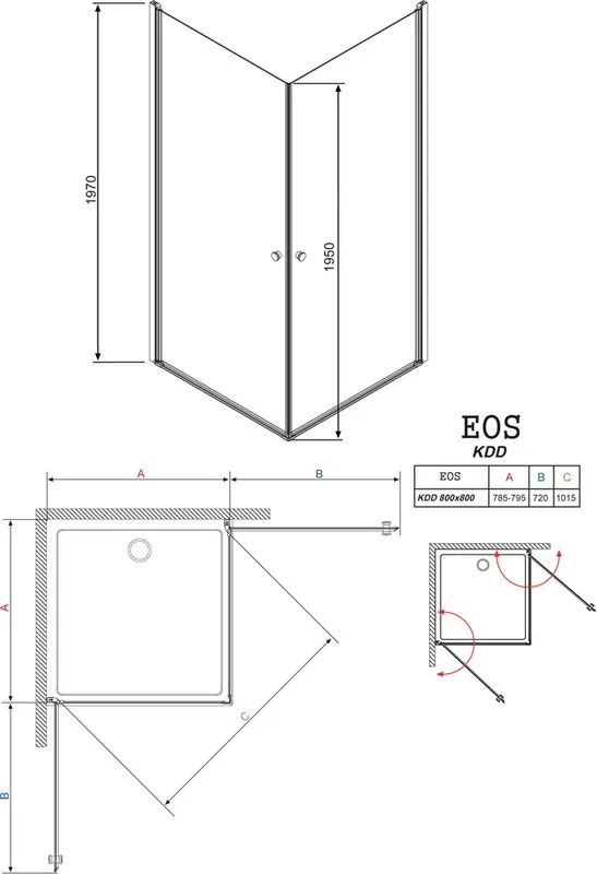 Душевой уголок Radaway EOS KDD 80 интимато Sancos — официальный сайт