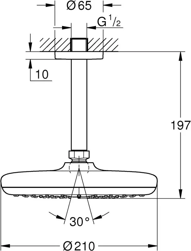Верхний душ Grohe Tempesta 26414000 Sancos — официальный сайт