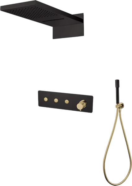 Душевой комплект Boheme Fusion 130-BG, С ВНУТРЕННЕЙ ЧАСТЬЮ, Black Gold Sancos — Оригинал
