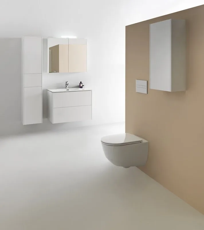 Зеркало-шкаф Laufen Base 80 80 белое матовое Sancos — официальный сайт