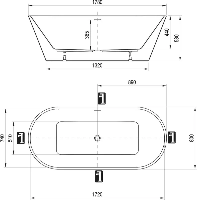 Акриловая ванна Ravak Solo XC00100025 180x80 см, отдельностоящая, белая, овальная Sancos — официальный сайт
