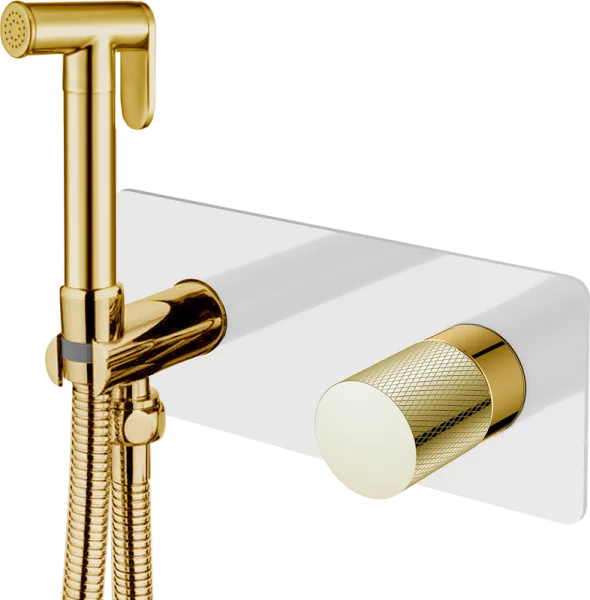 Гигиенический душ Boheme Stick 127-WG.2 со смесителем, С ВНУТРЕННЕЙ ЧАСТЬЮ, white, touch gold Sancos — Оригинал