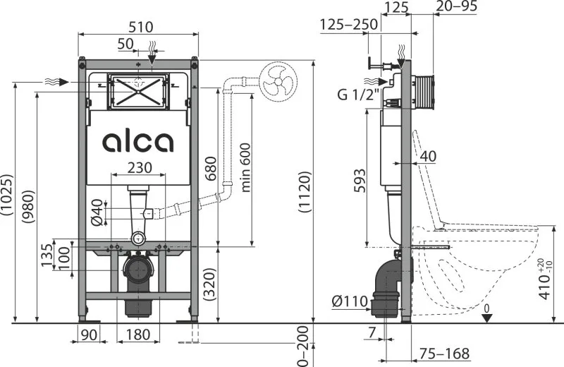 Система инсталляции для унитазов AlcaPlast AM101/1120-4:1 RU M578-0001, кнопка смыва черная Sancos — официальный сайт