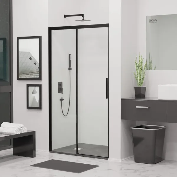 Душевая дверь в нишу RGW Leipzig LE-12B 160 см профиль черный Sancos — Оригинал