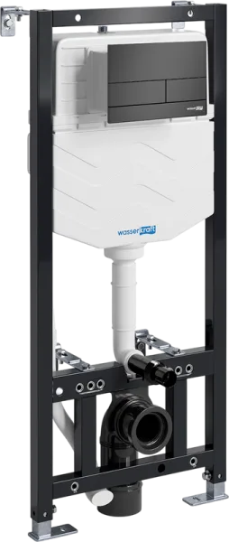 Система инсталляции для унитазов Wasserkraft Aller 10TLT.010.ME.MB04, с кнопкой смыва матовой черной Sancos — Оригинал