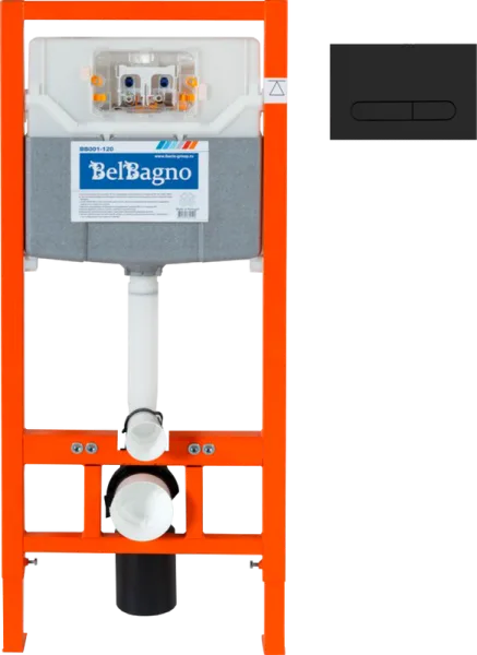 Инсталляция BelBagno BB001-120 + Кнопка Prospero BB007-PR-NERO.M черный матовый Sancos — Оригинал